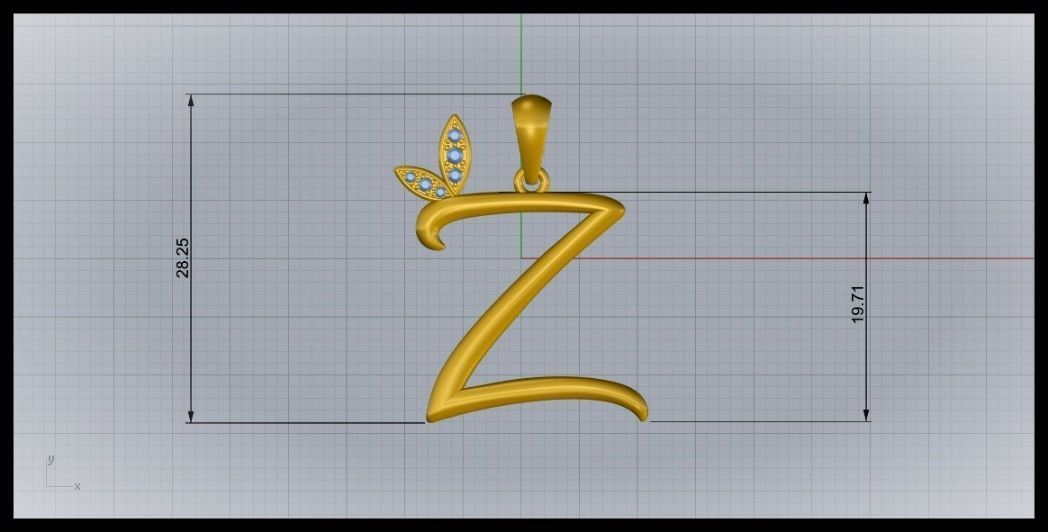 Z Letter Leaf Style 3D print model_8