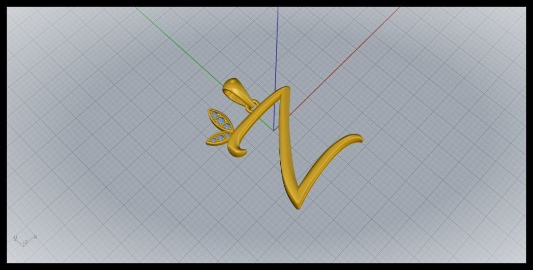 Z Letter Leaf Style 3D print model_3