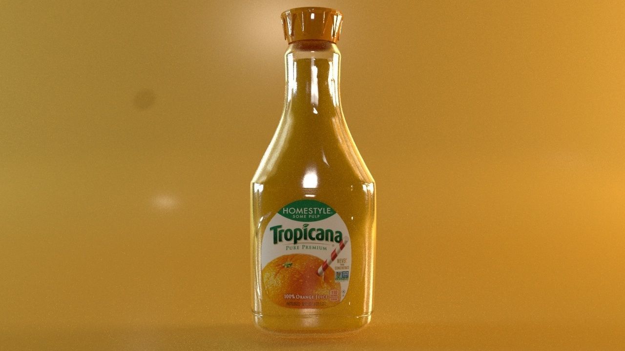 Tropicana orange juice bottle  3D model_1