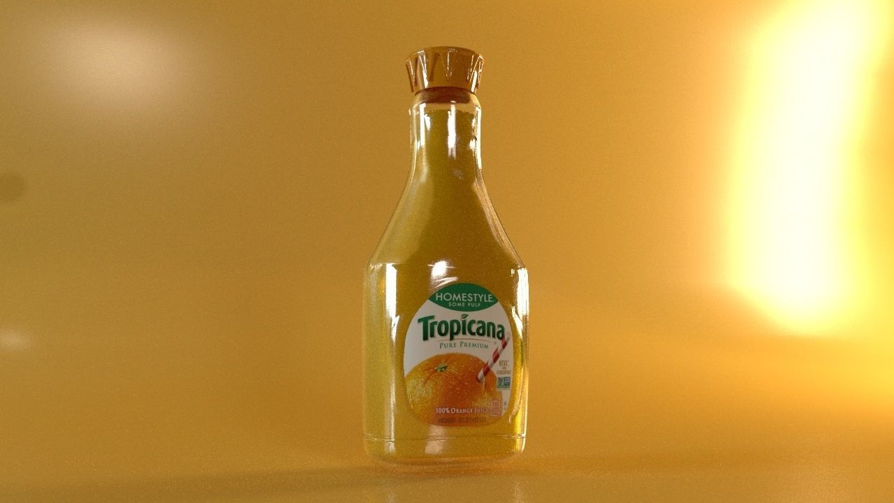 Tropicana orange juice bottle  3D model_2