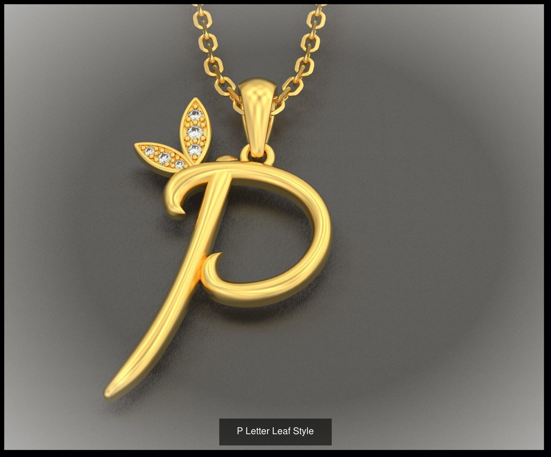 A-Z Letter Leaf Style 3D Model Collection_18