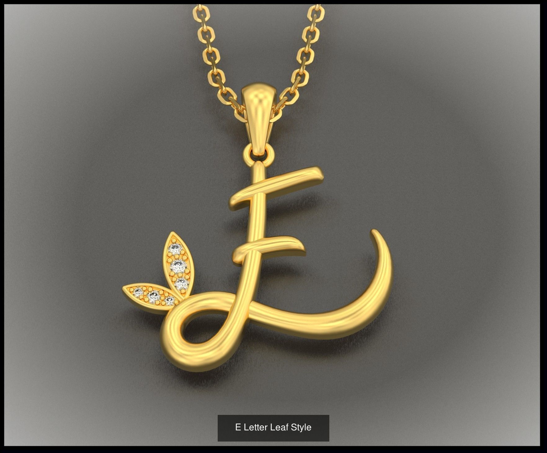 A-Z Letter Leaf Style 3D Model Collection_7