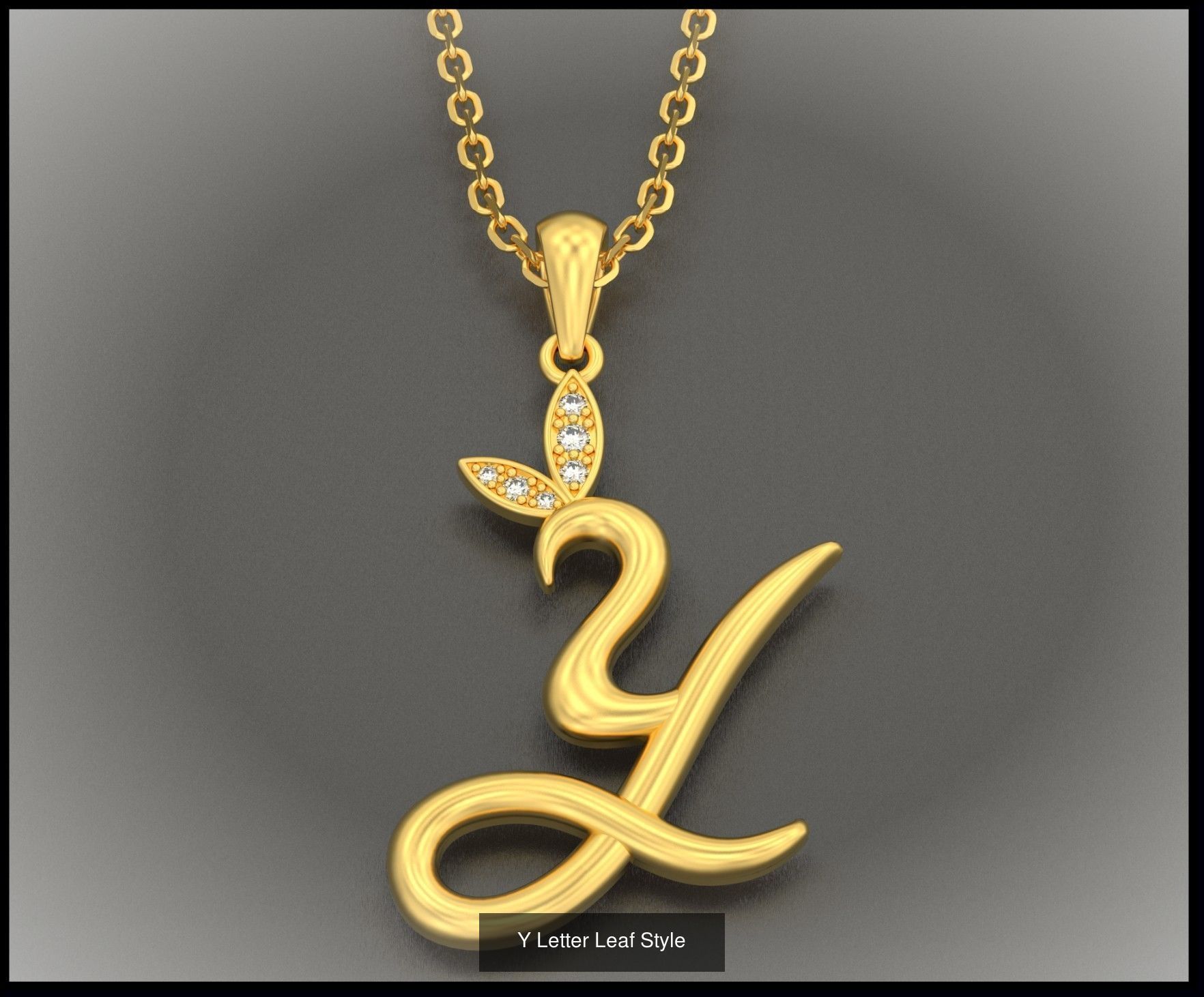 A-Z Letter Leaf Style 3D Model Collection_27