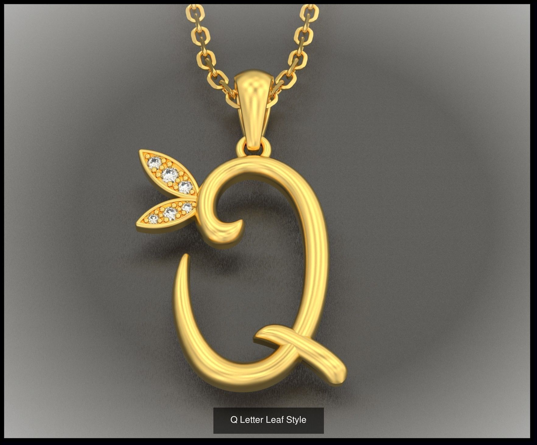 A-Z Letter Leaf Style 3D Model Collection_19