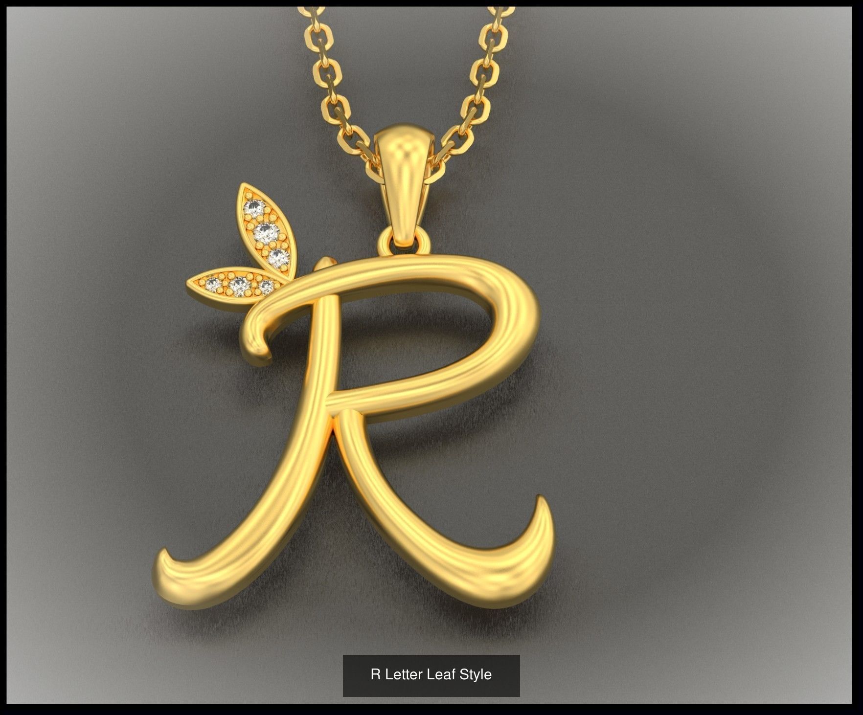 A-Z Letter Leaf Style 3D Model Collection_20