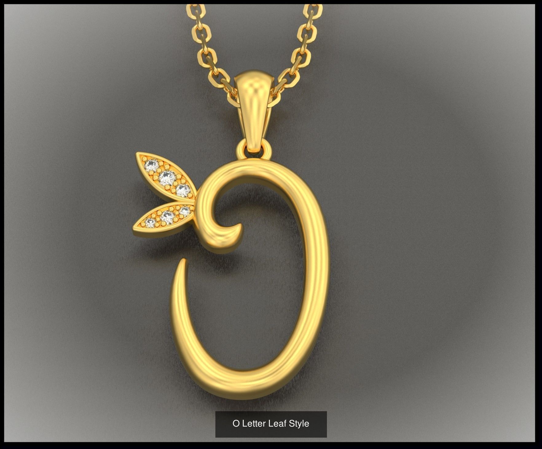 A-Z Letter Leaf Style 3D Model Collection_17