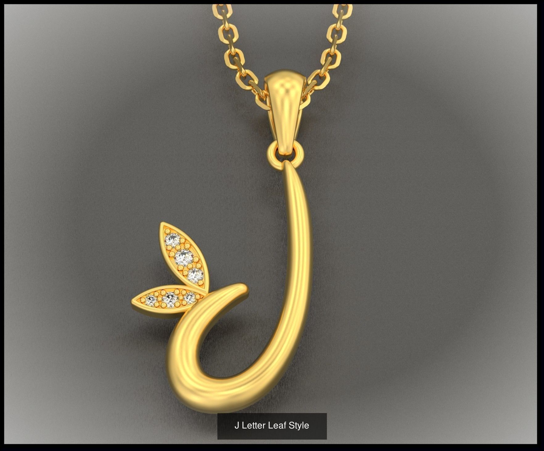 A-Z Letter Leaf Style 3D Model Collection_12