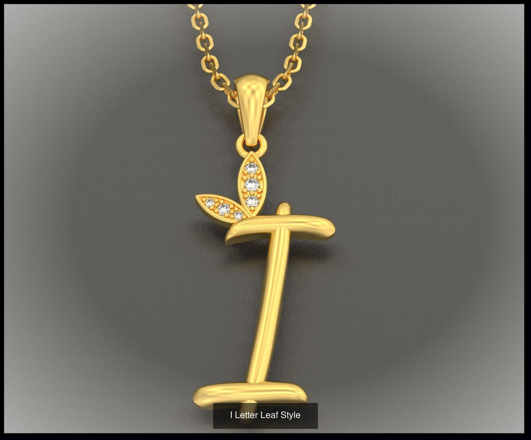 A-Z Letter Leaf Style 3D Model Collection_11