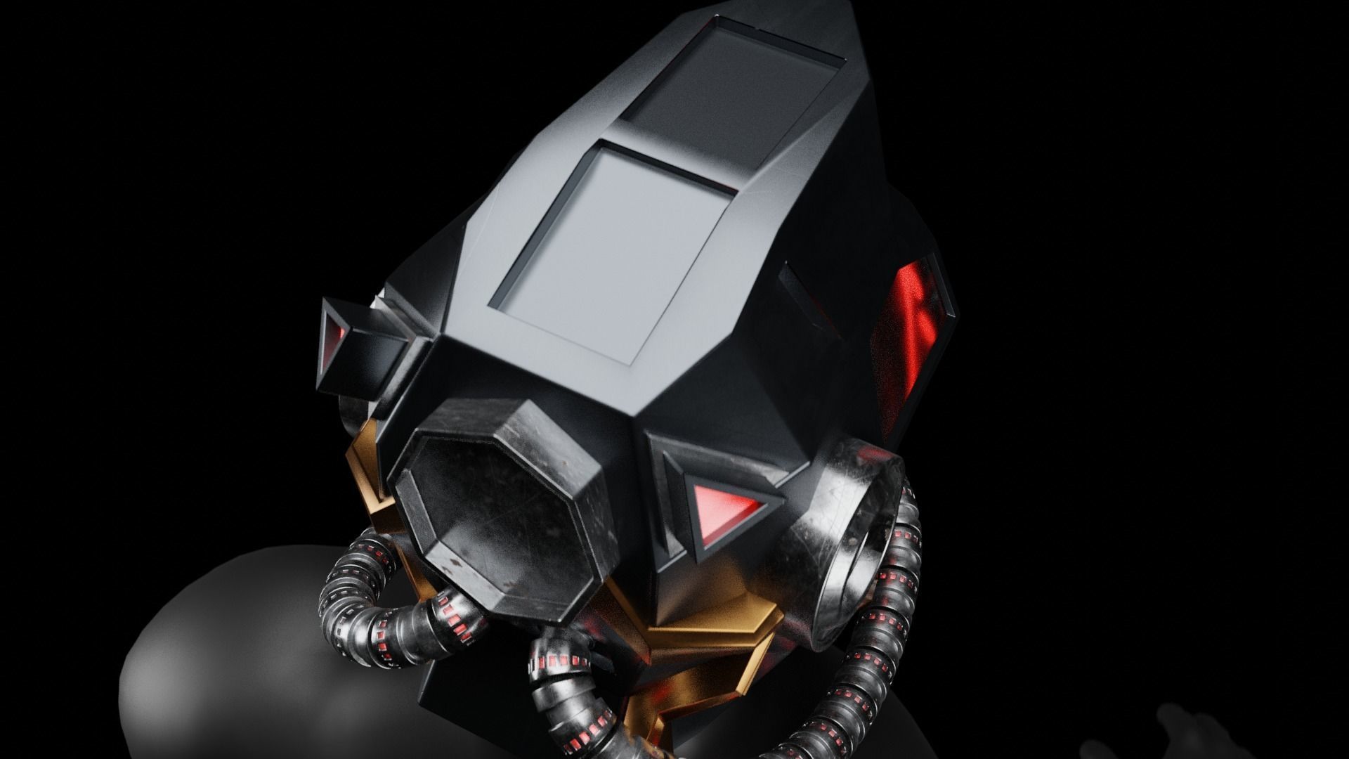 Sci-Fi Helmet 3D model_4