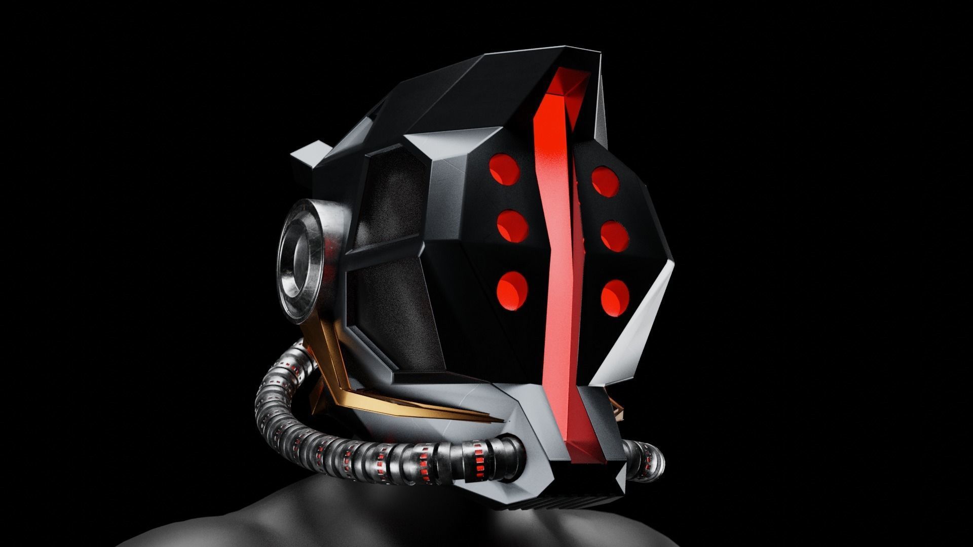Sci-Fi Helmet 3D model_3