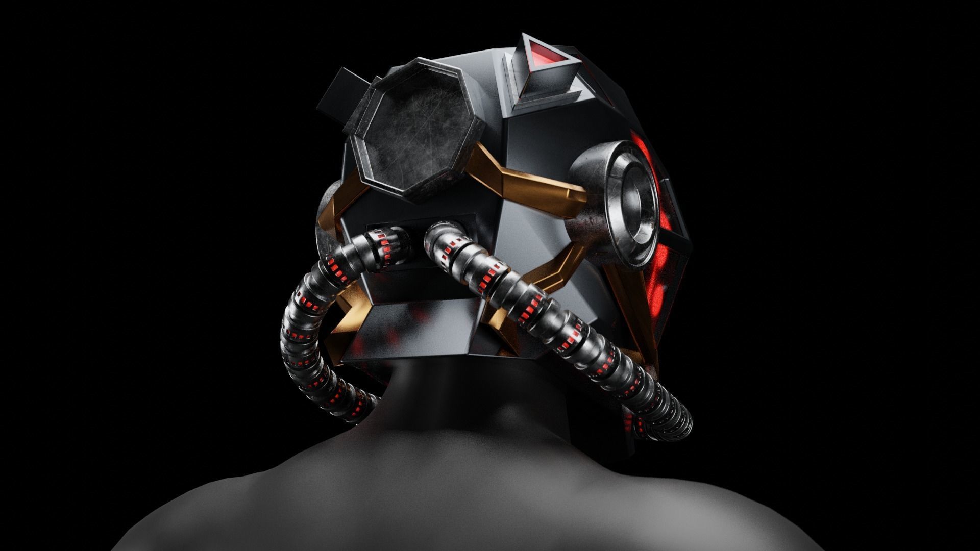 Sci-Fi Helmet 3D model_1