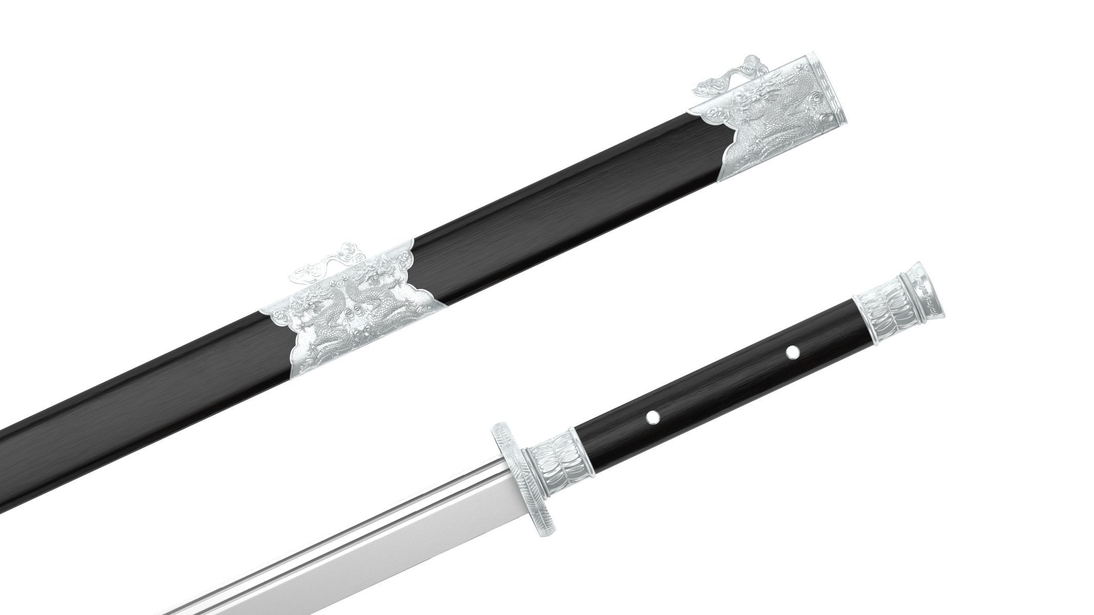 Dao Sword Low-poly 3D model_9