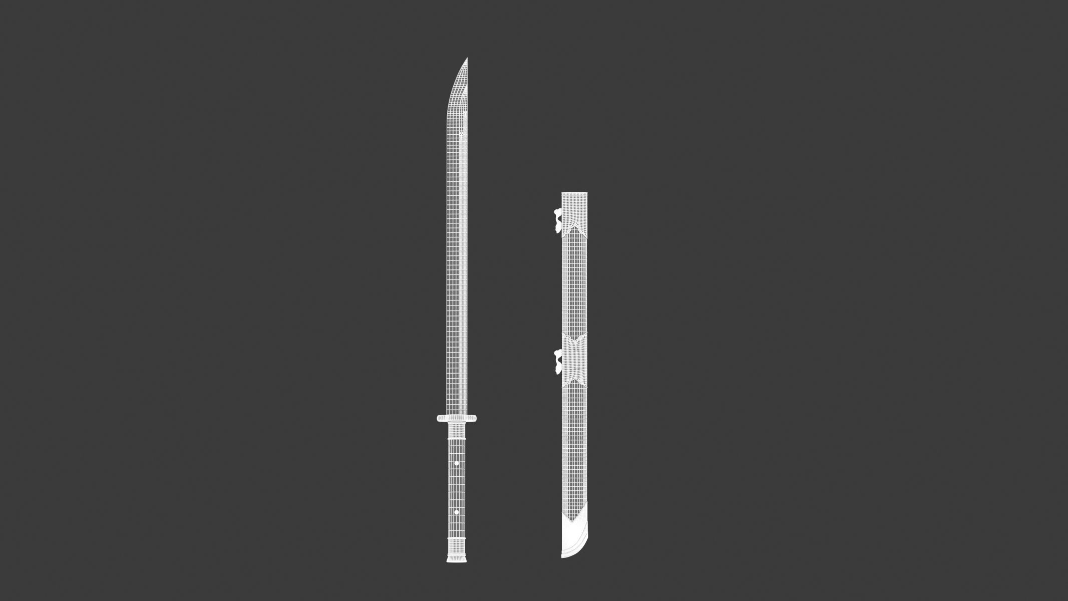 Dao Sword Low-poly 3D model_20