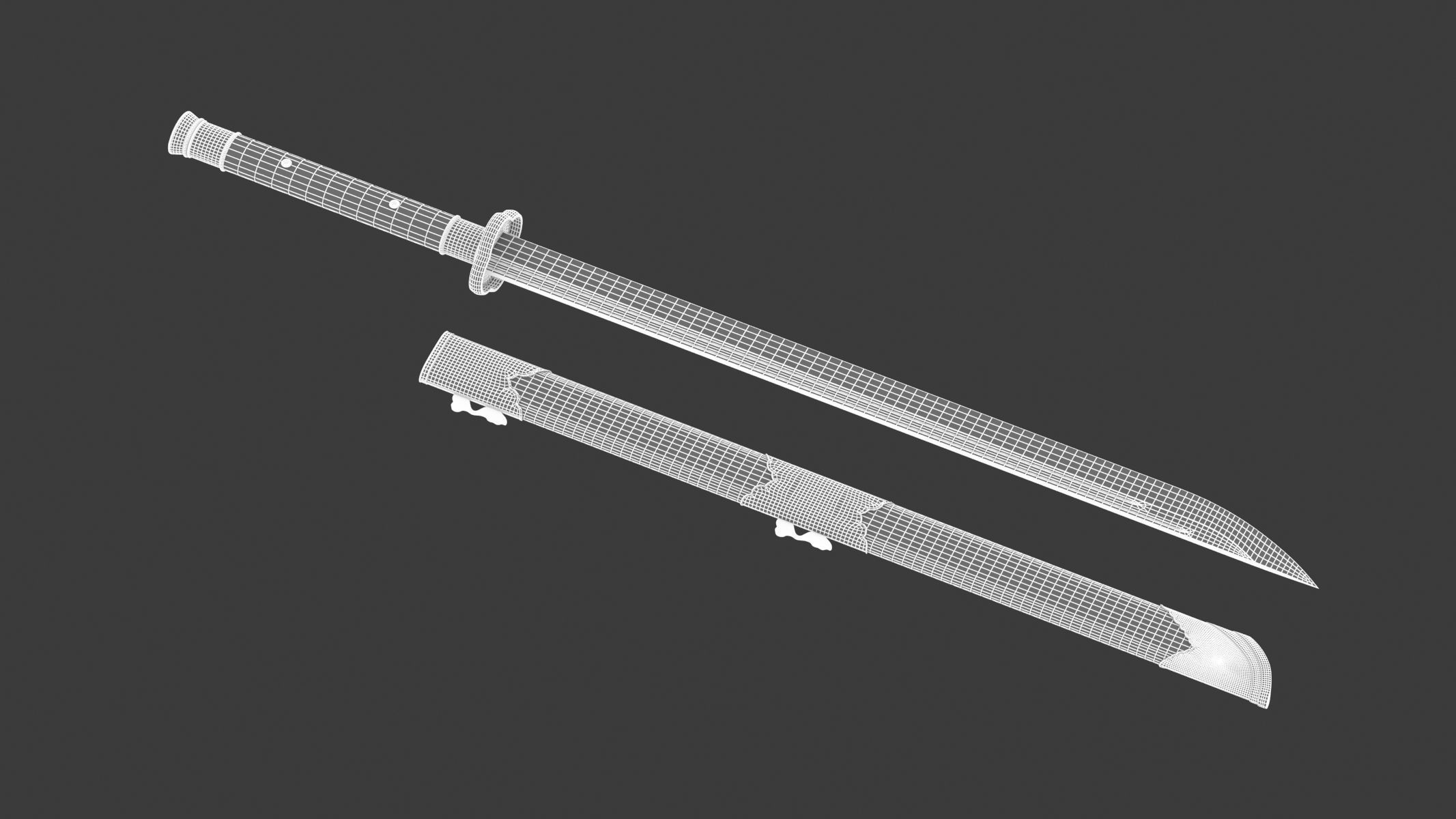 Dao Sword Low-poly 3D model_17