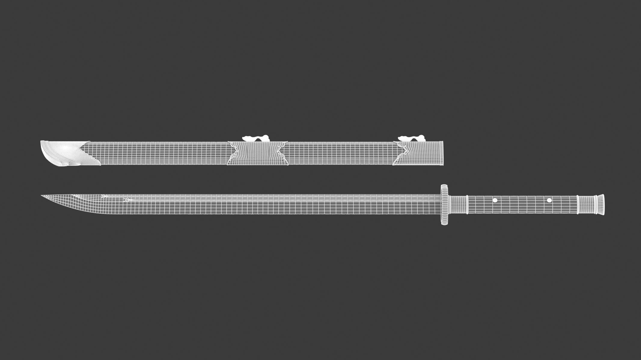 Dao Sword Low-poly 3D model_15