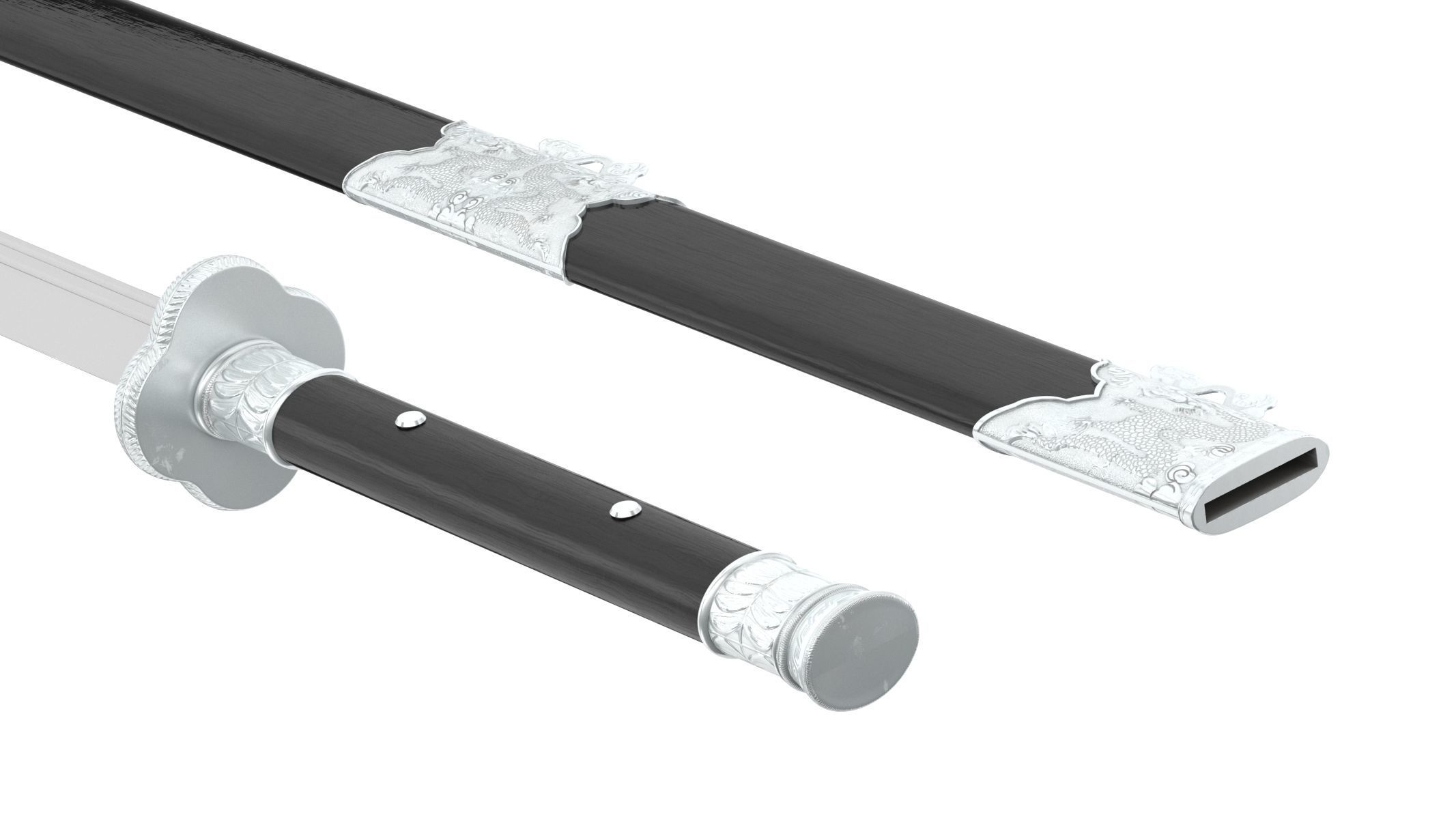 Dao Sword Low-poly 3D model_10