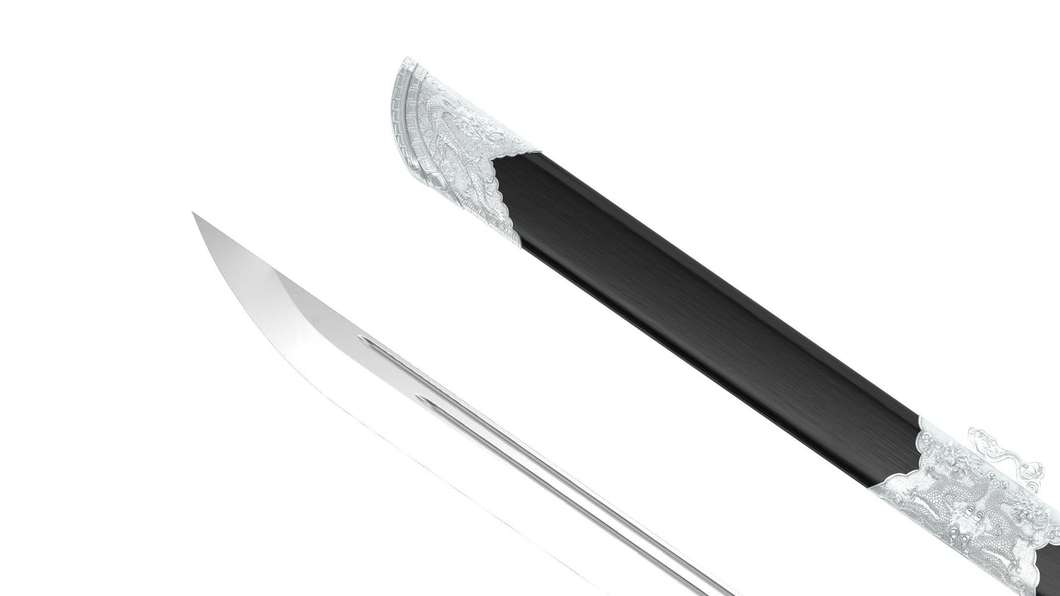 Dao Sword Low-poly 3D model_8