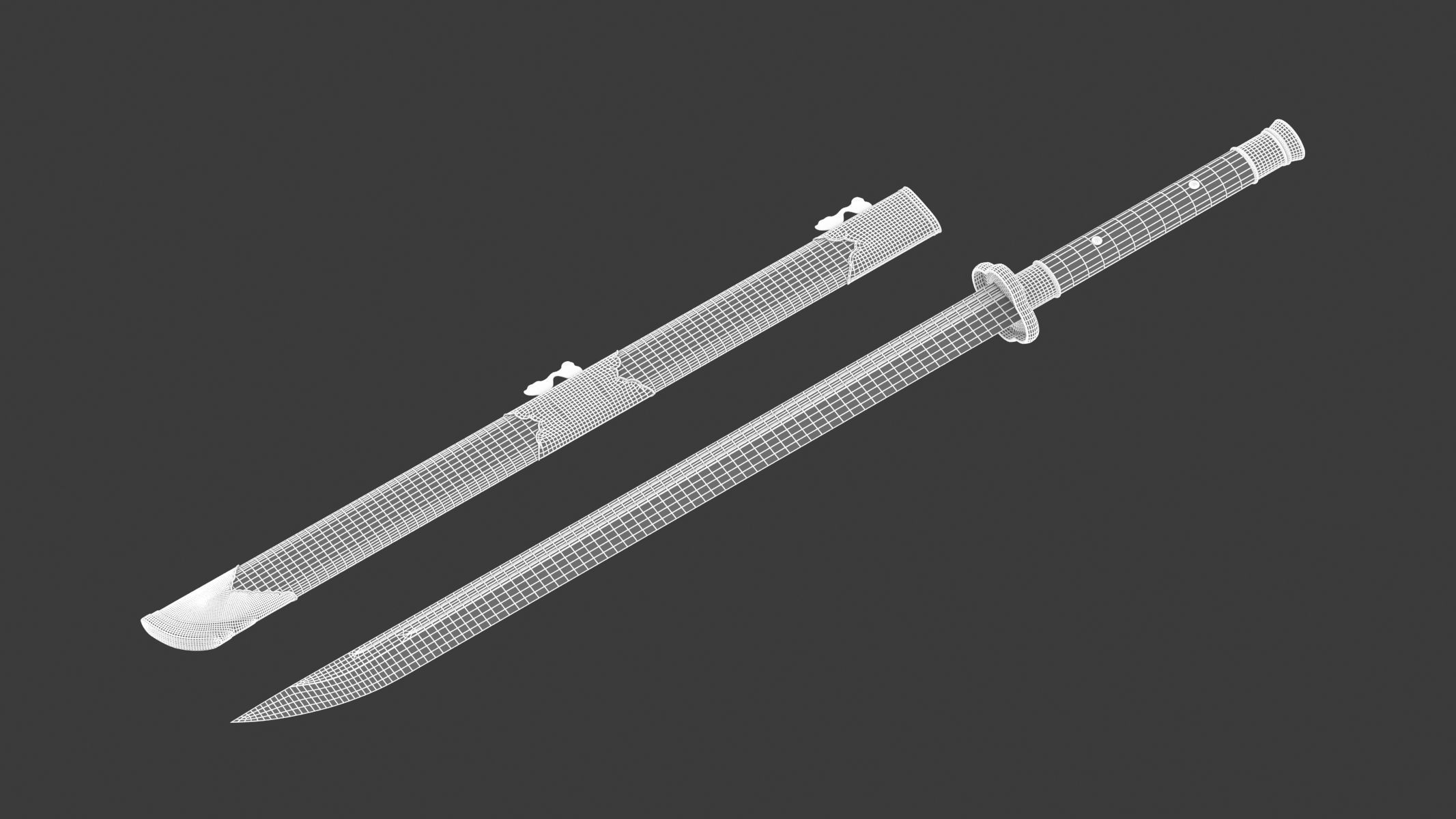 Dao Sword Low-poly 3D model_16