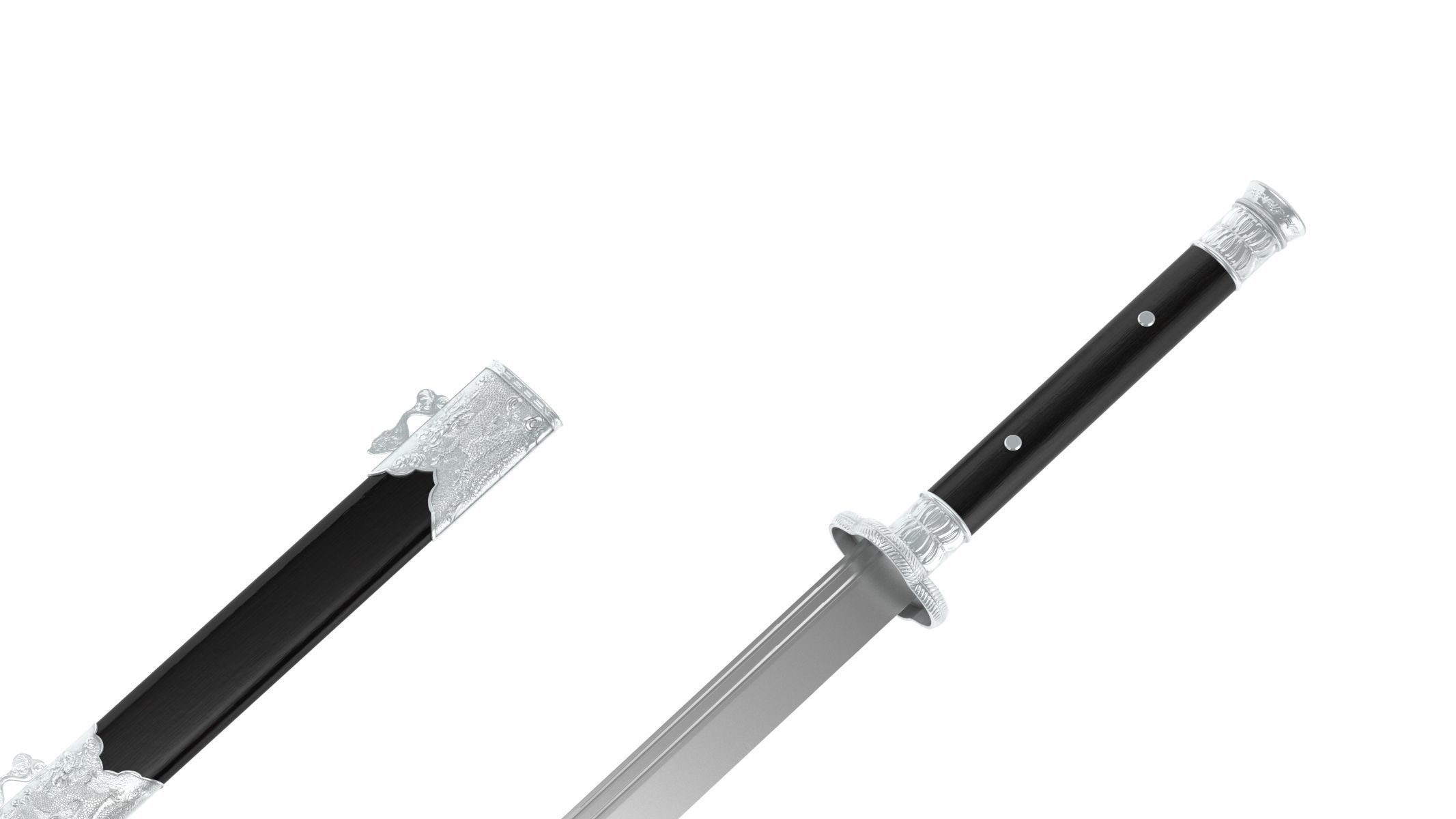 Dao Sword Low-poly 3D model_11