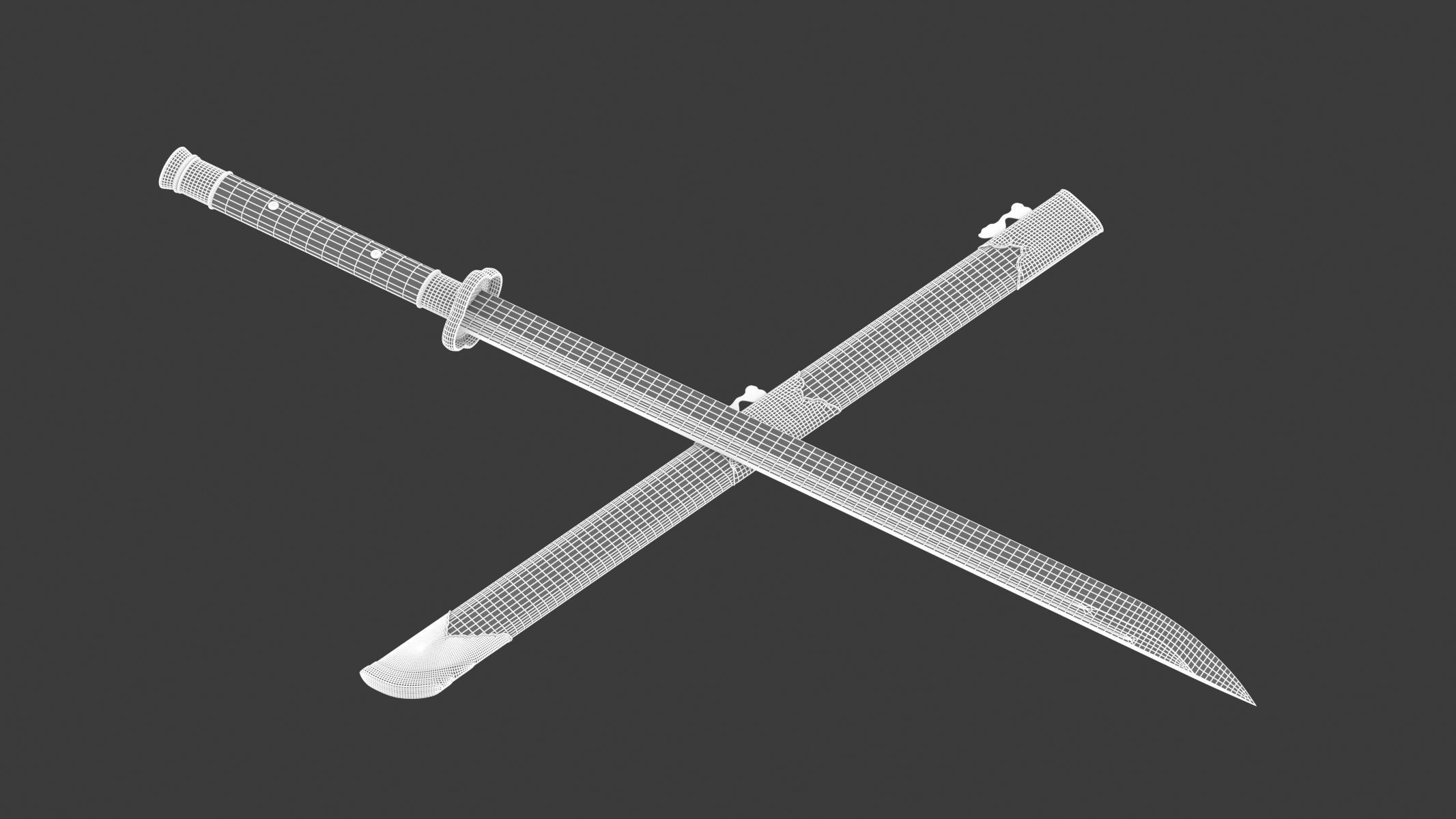 Dao Sword Low-poly 3D model_19