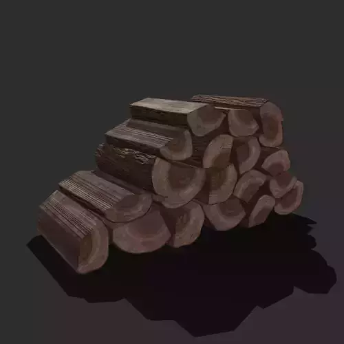 Wood Stack Pieces Low-poly 3D model