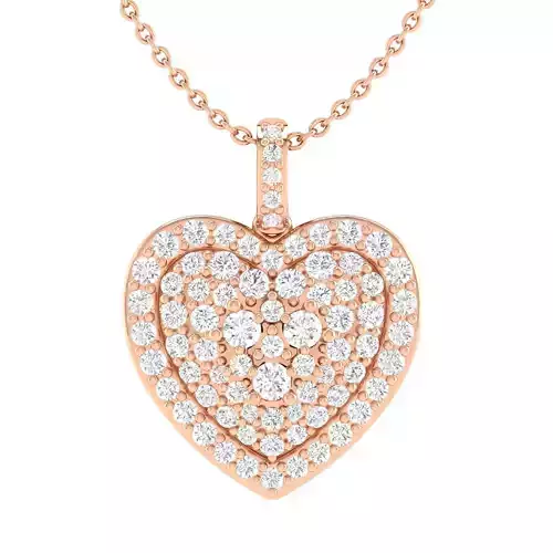 Women heart pendant 3dm stl render detail 3D print model