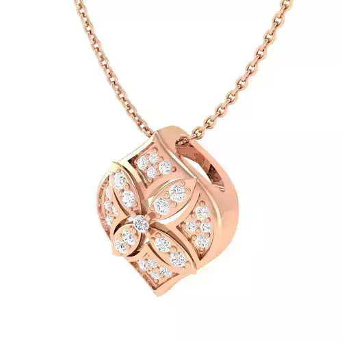 Women flower pendant 3dm stl render detail