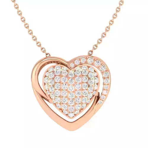 Women heart pendant 3dm stl render detail 3D print model