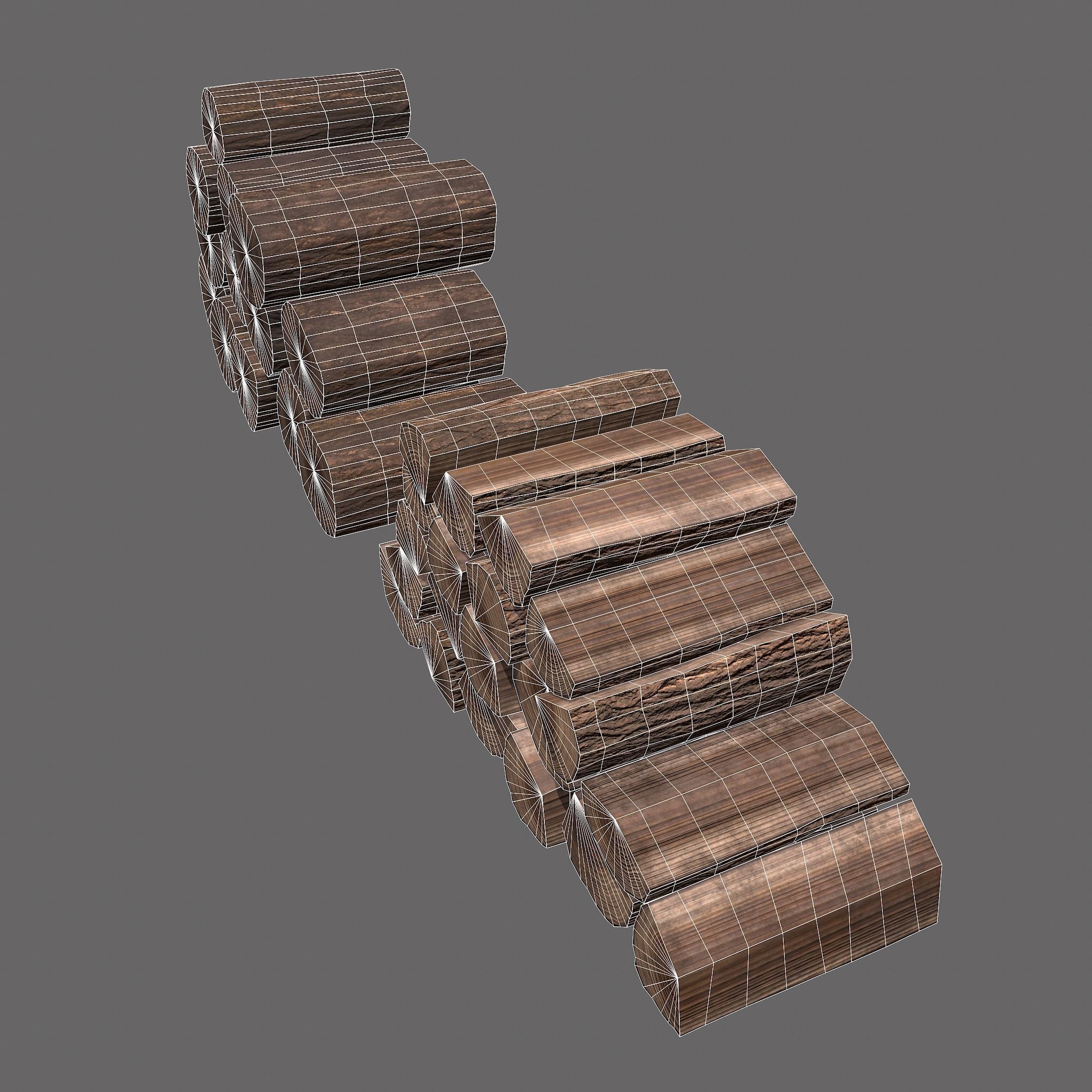 Wood Stacks Logs and Pieces 3D Model Collection_12