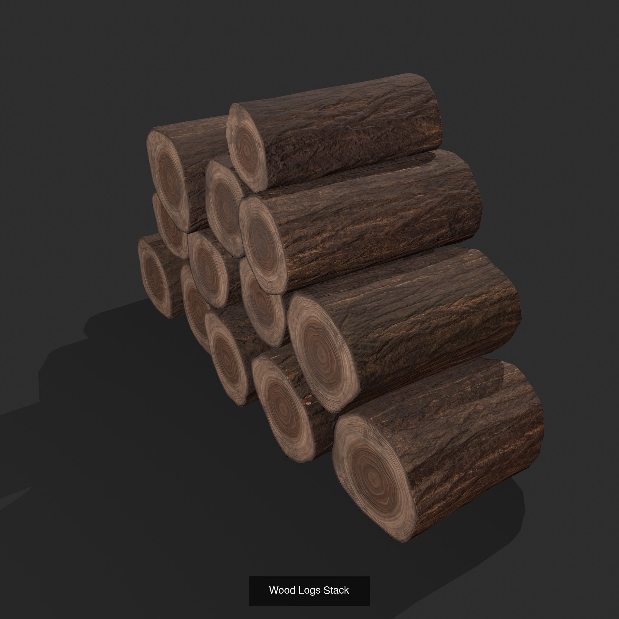 Wood Stacks Logs and Pieces 3D Model Collection_5