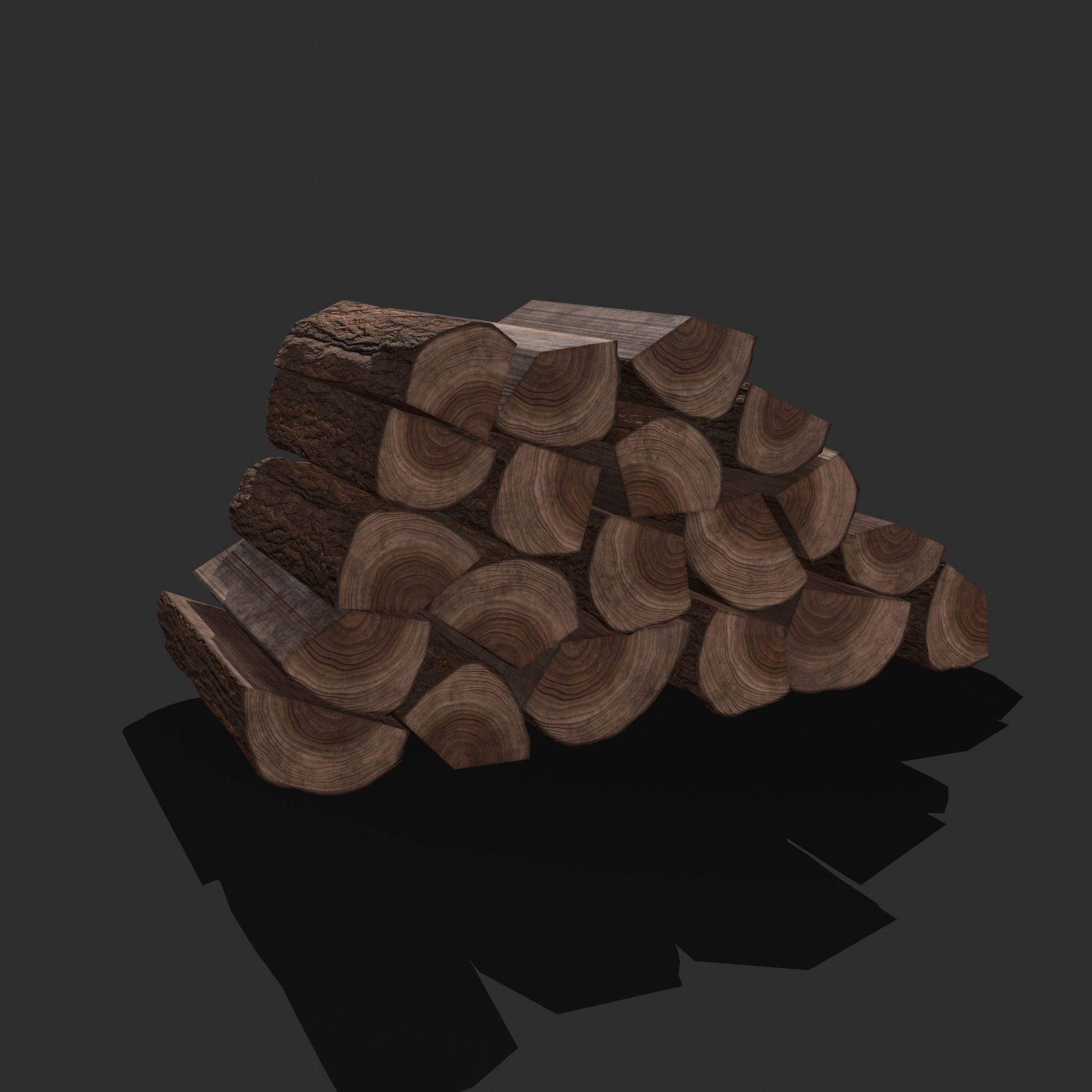 Wood Stacks Logs and Pieces 3D Model Collection_23