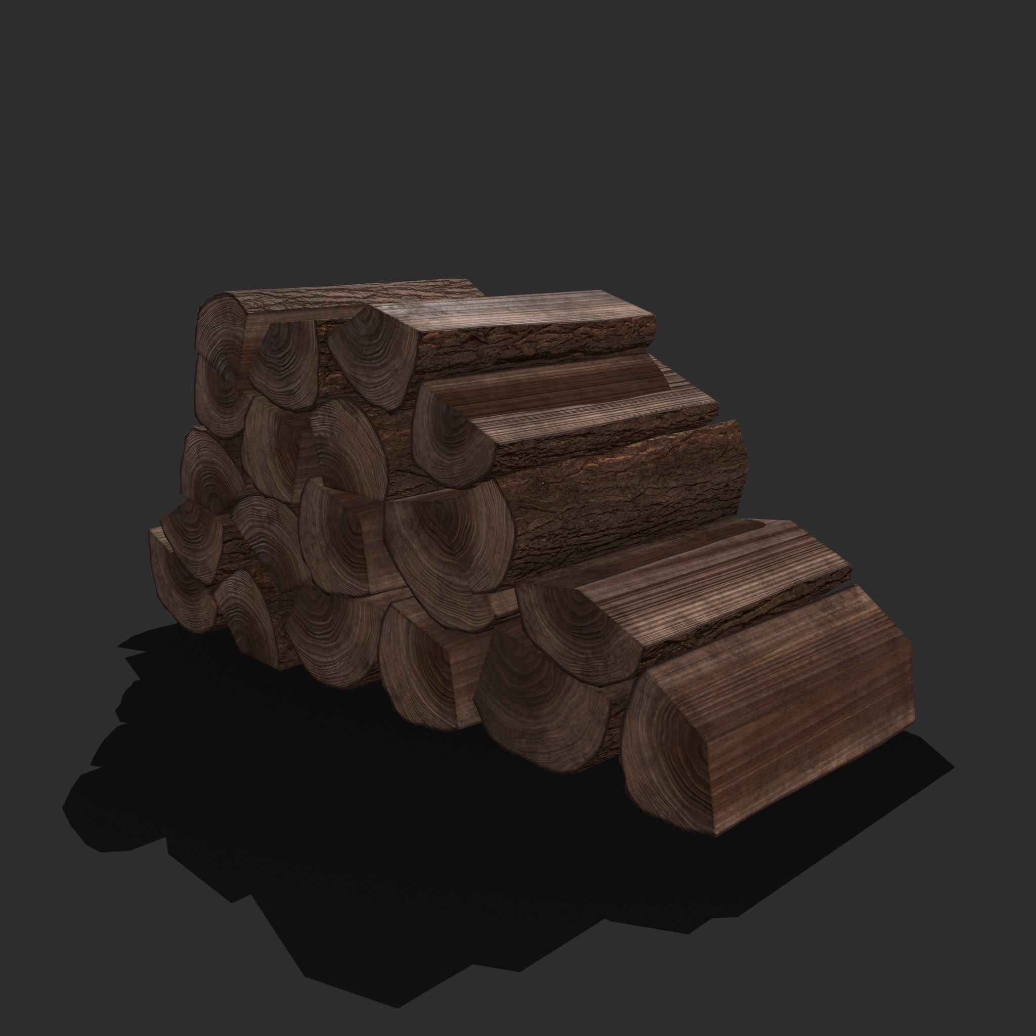 Wood Stacks Logs and Pieces 3D Model Collection_17