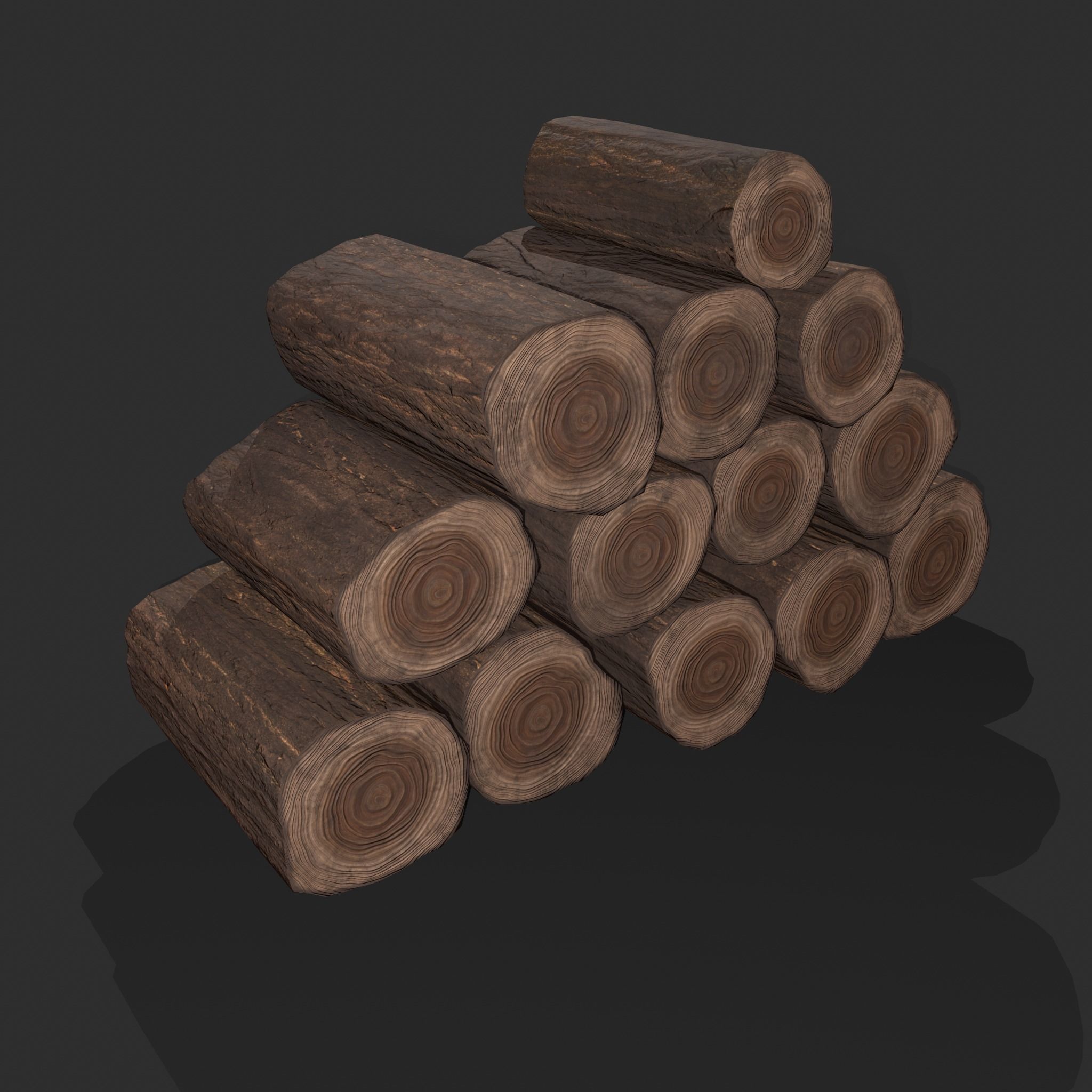 Wood Stacks Logs and Pieces 3D Model Collection_27