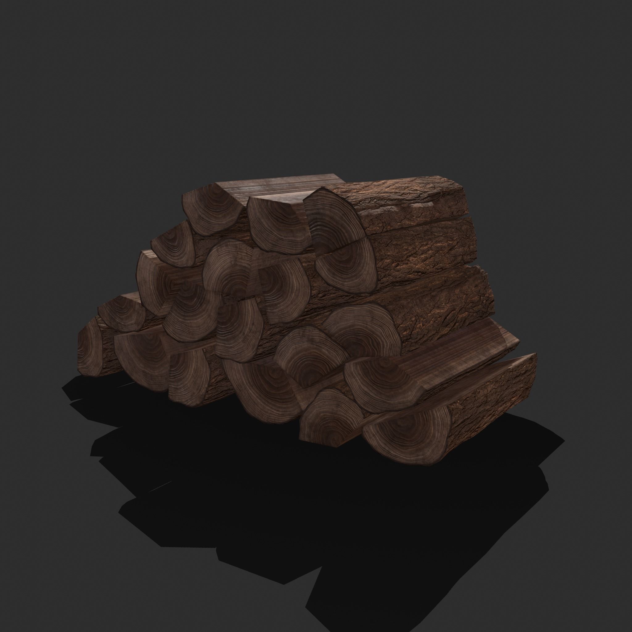 Wood Stacks Logs and Pieces 3D Model Collection_21