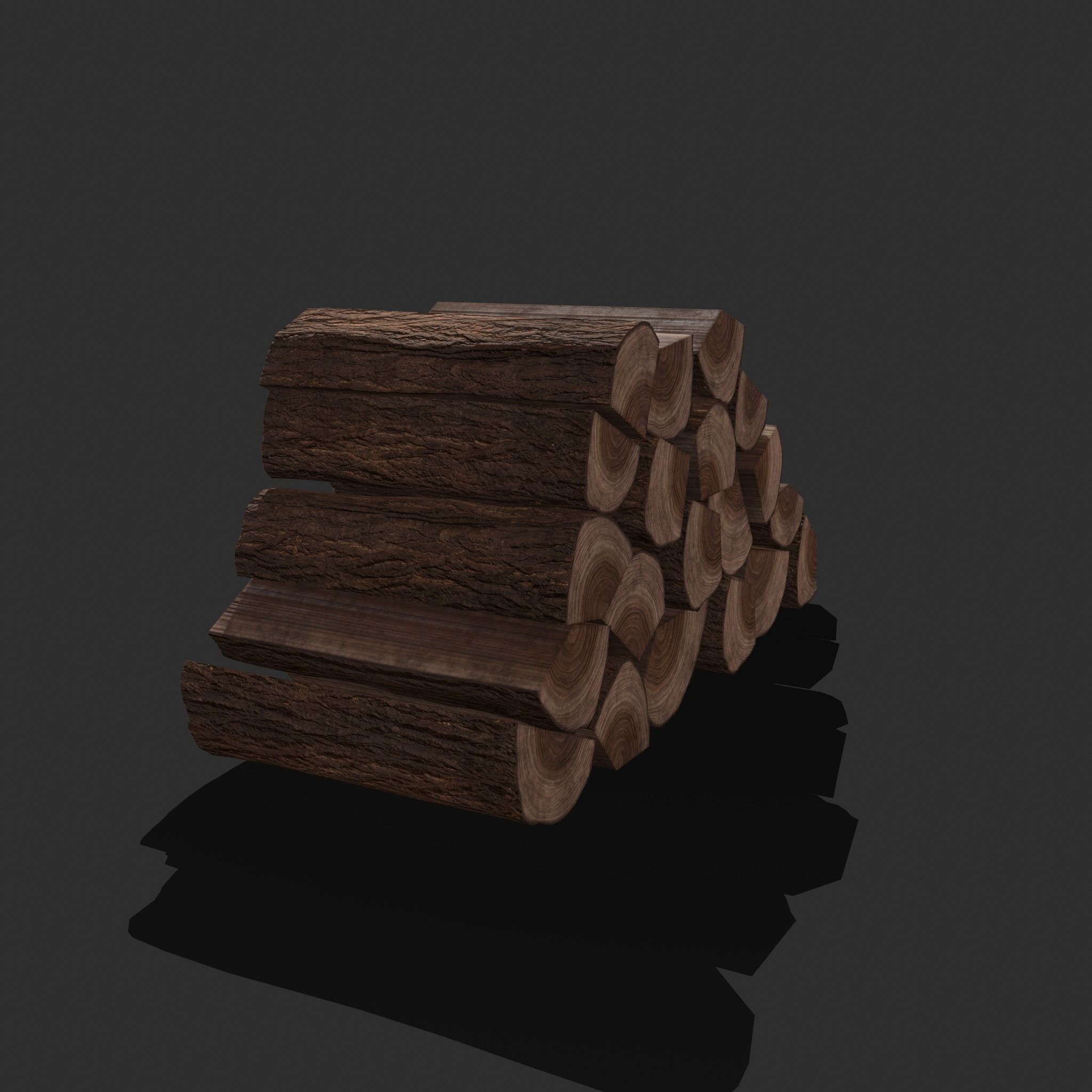 Wood Stacks Logs and Pieces 3D Model Collection_19