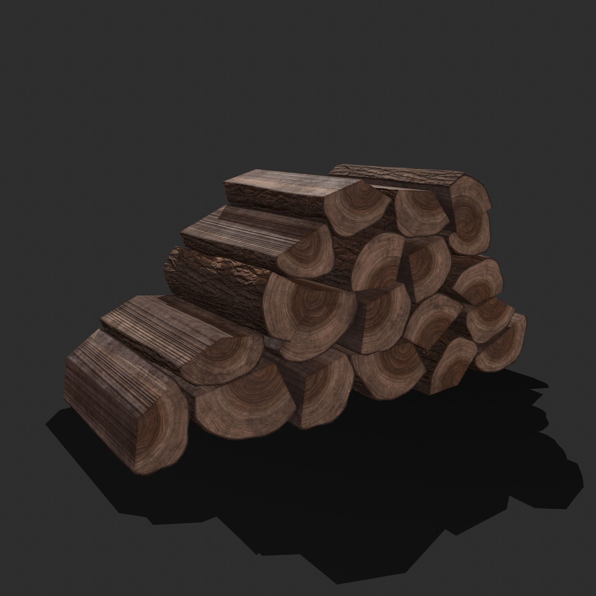Wood Stacks Logs and Pieces 3D Model Collection_24