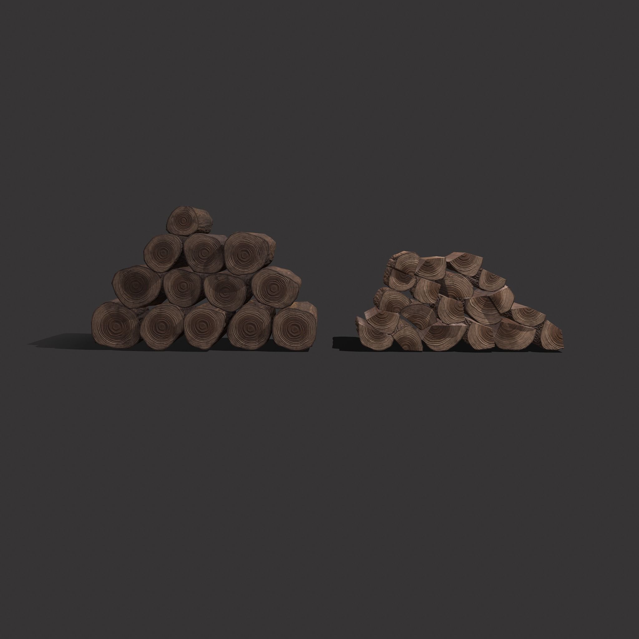 Wood Stacks Logs and Pieces 3D Model Collection_28