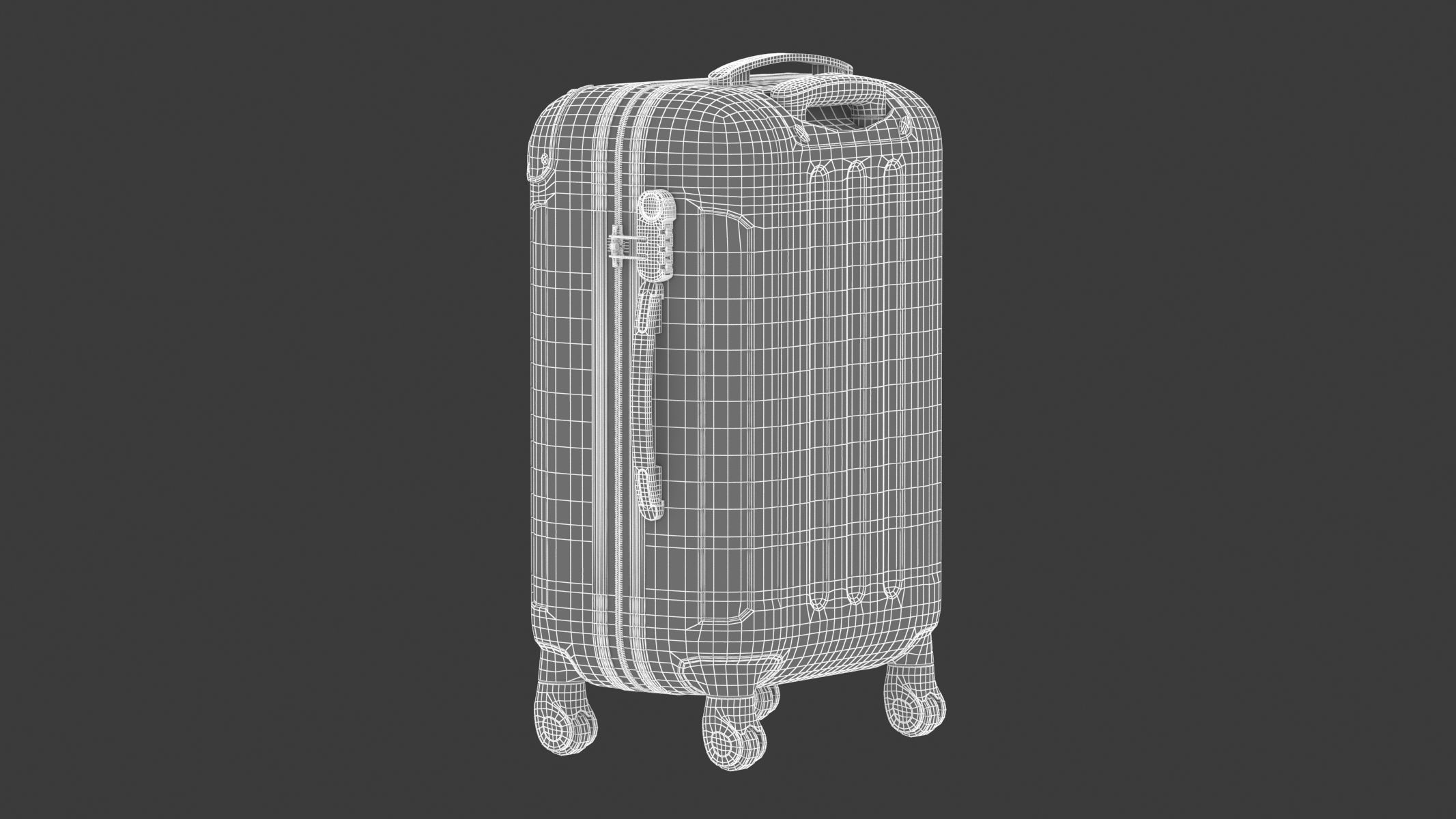 Rolling Travel Suitcase 3D model_14