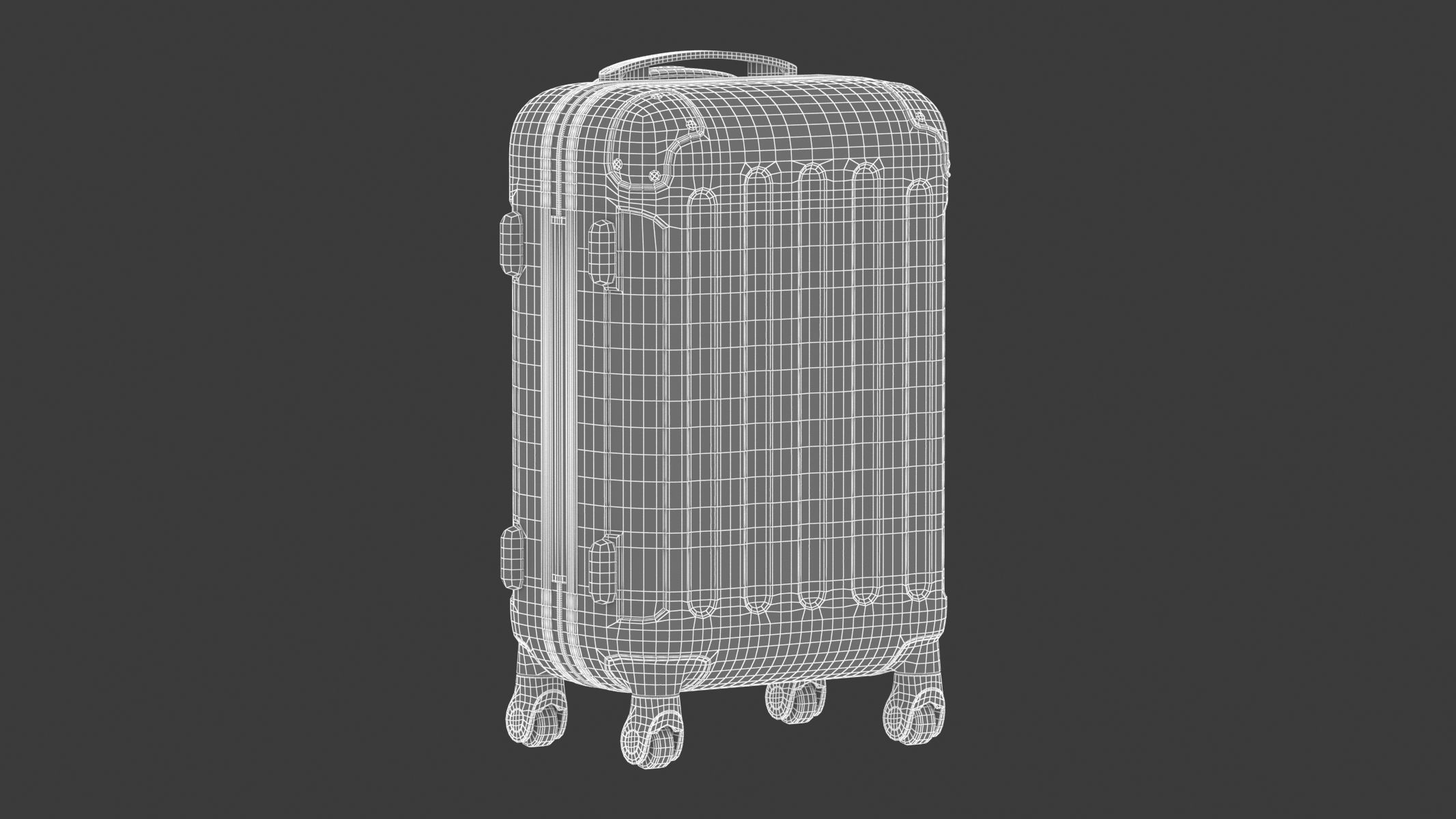 Rolling Travel Suitcase 3D model_10