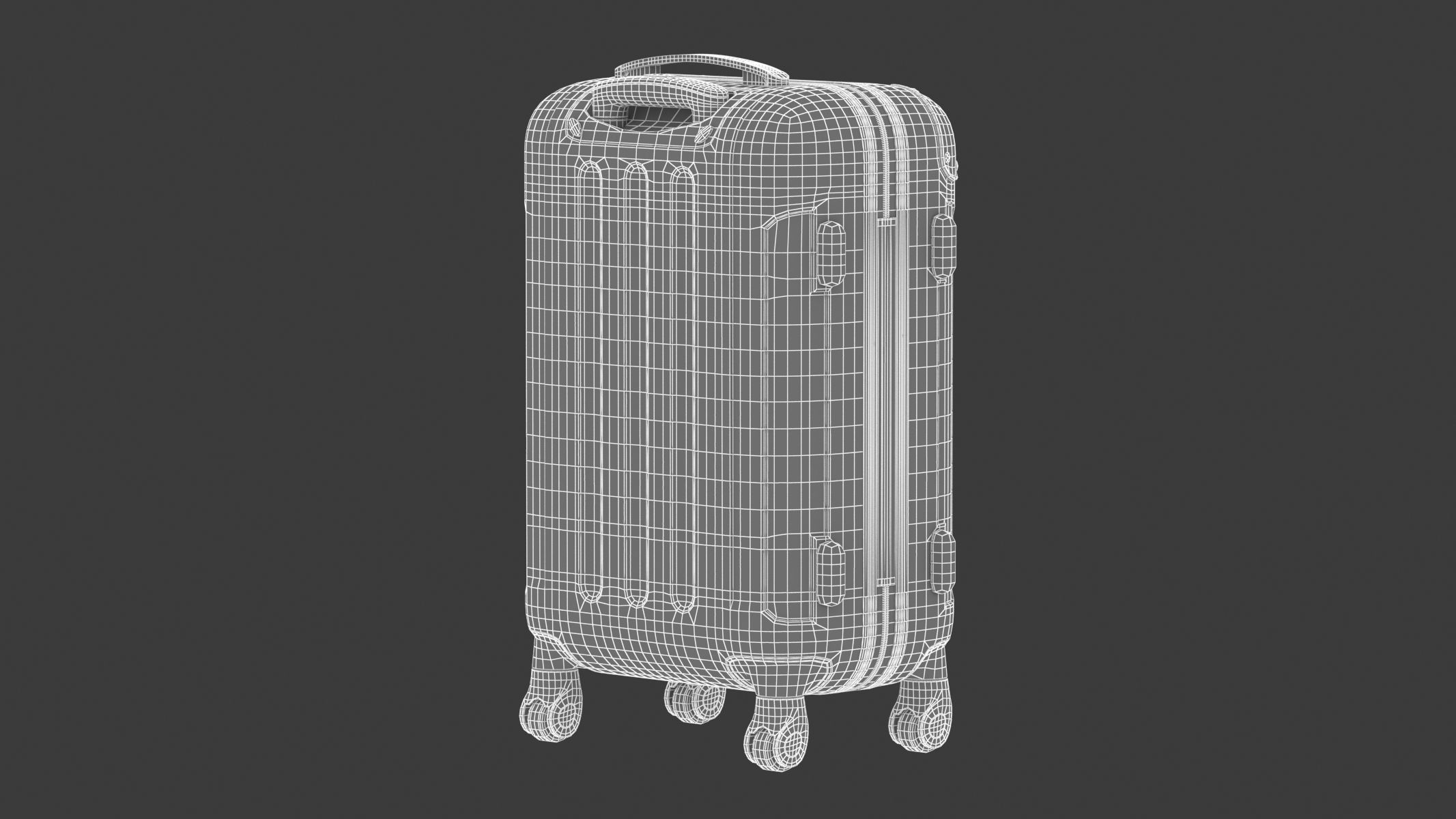 Rolling Travel Suitcase 3D model_12