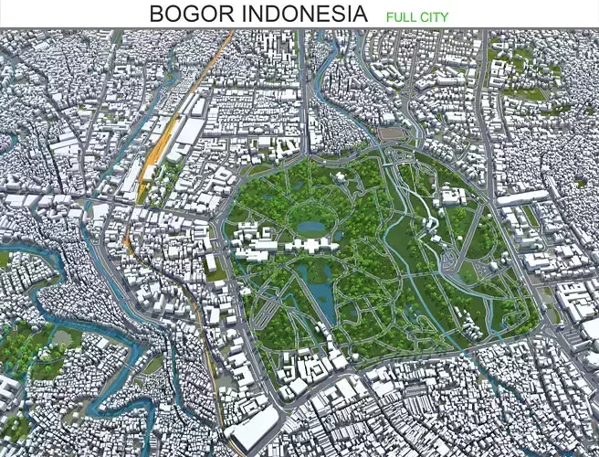 Bogor Ctiy Indonesia  Low-poly 3D model