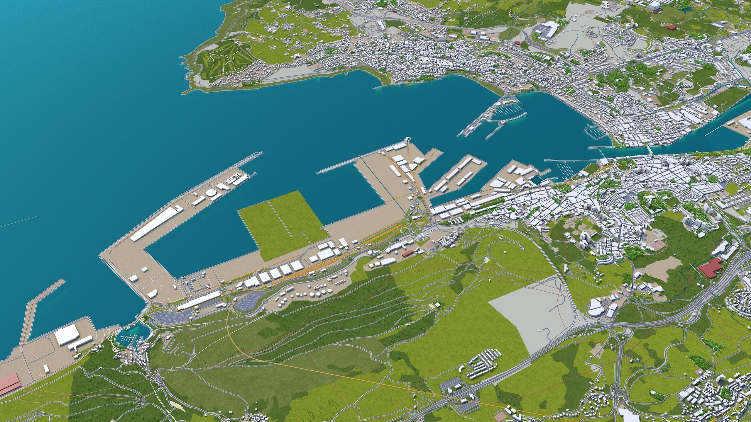 Bilbao Spain 50km Low-poly 3D model_5