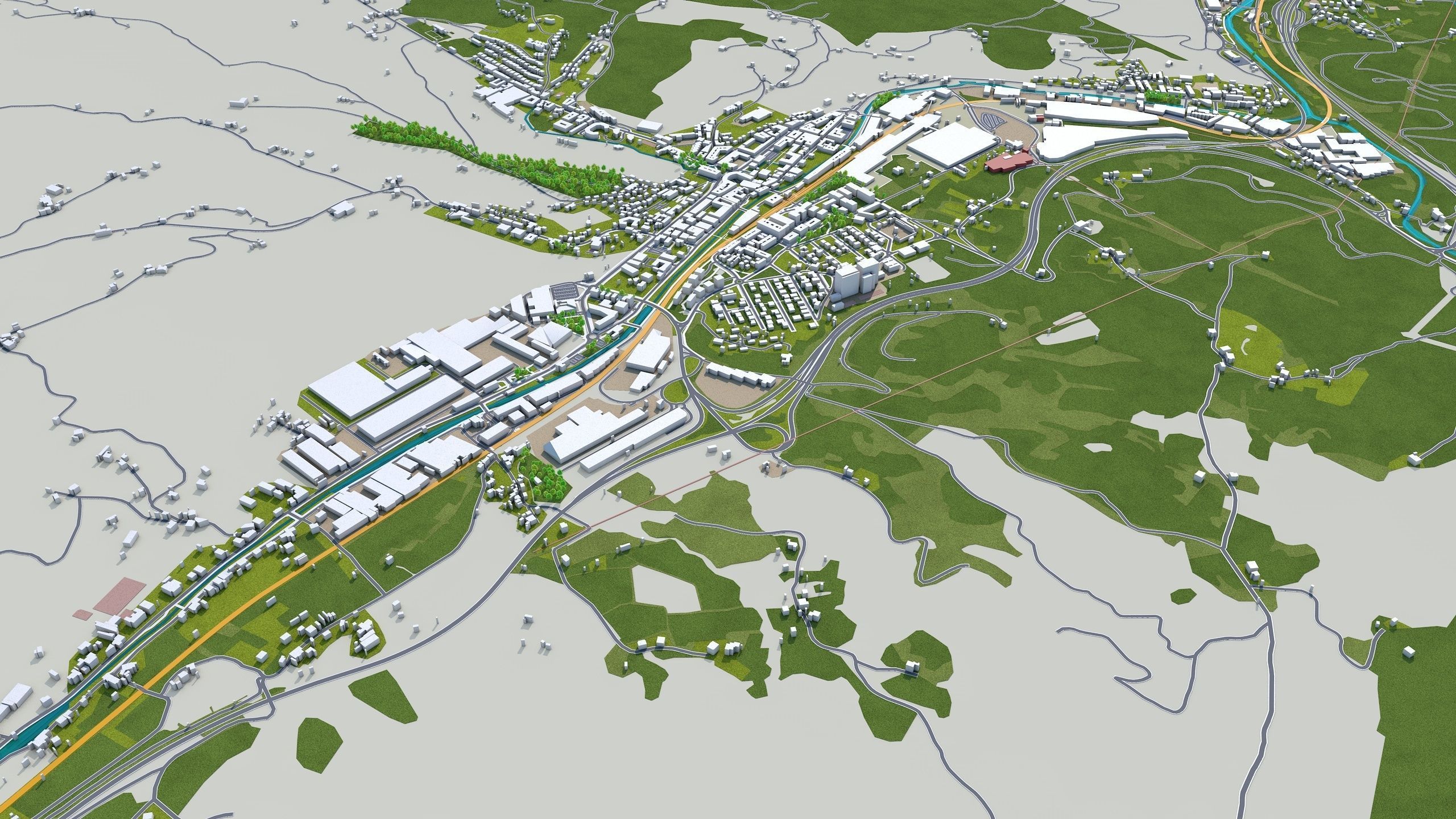 Bilbao Spain 50km Low-poly 3D model_7