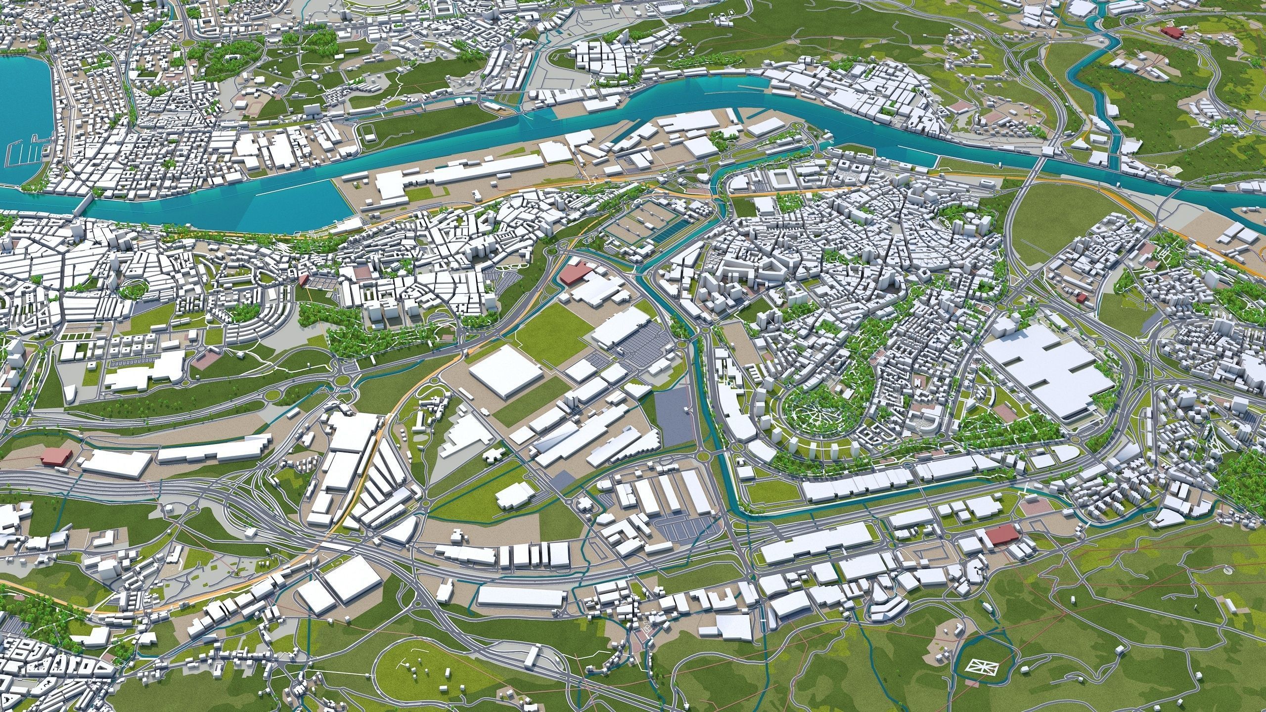 Bilbao Spain 50km Low-poly 3D model_6