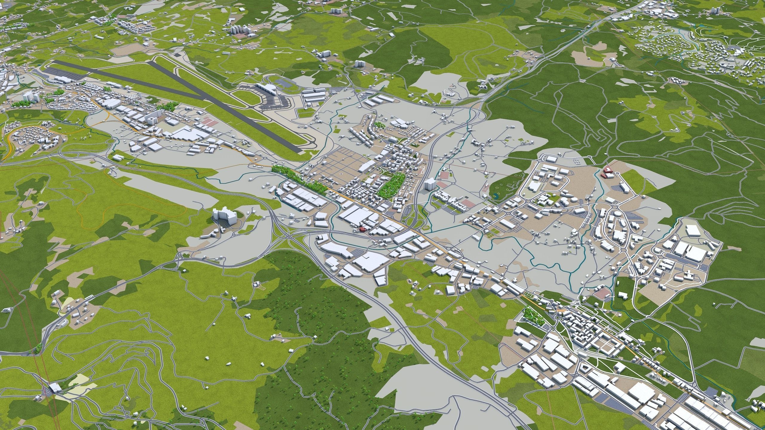 Bilbao Spain 50km Low-poly 3D model_8