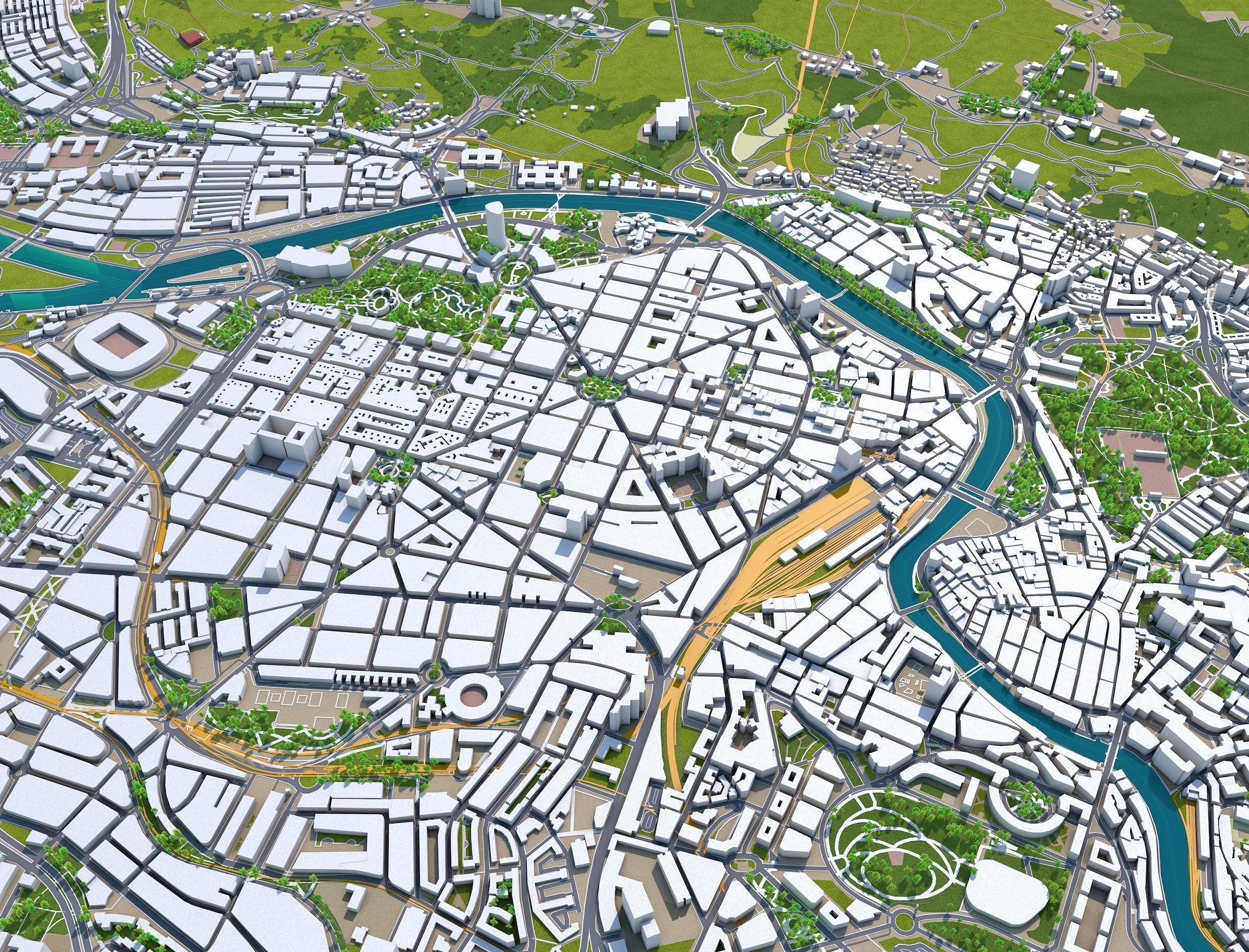 Bilbao Spain 50km Low-poly 3D model_23