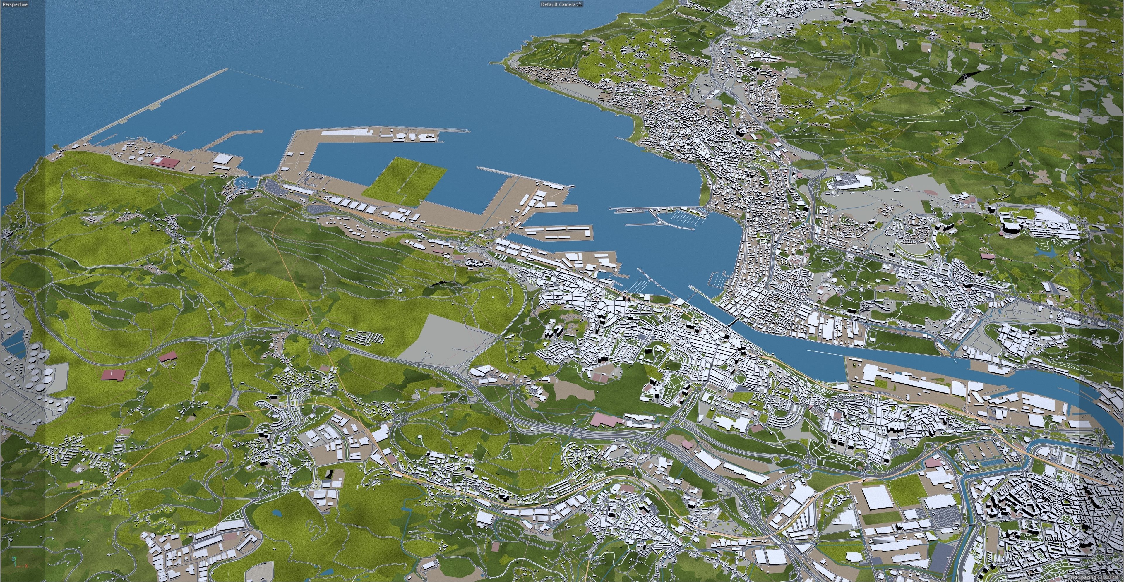 Bilbao Spain 50km Low-poly 3D model_12