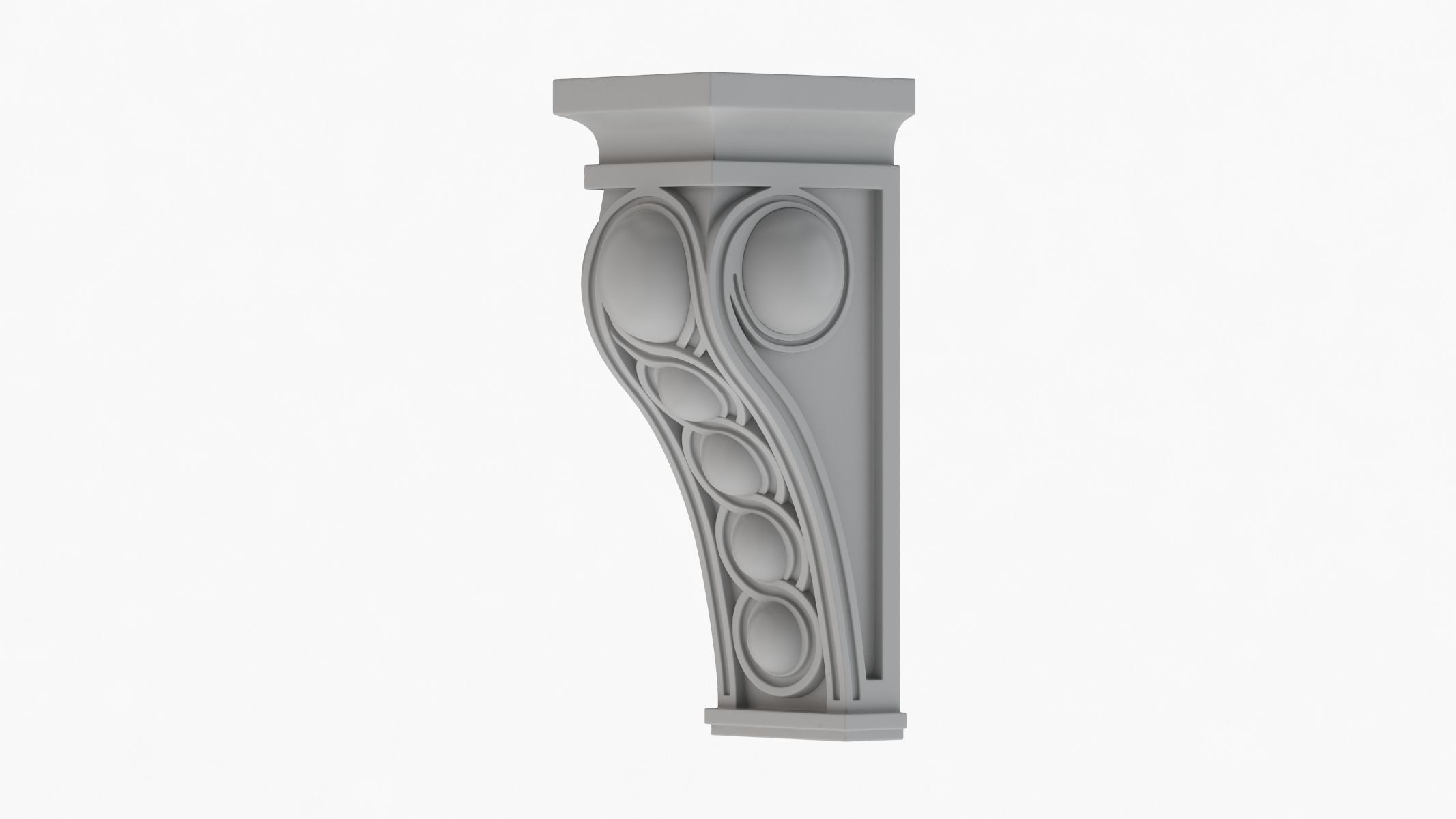 Scroll Corbel 48 - 3D Printable 3D model_2