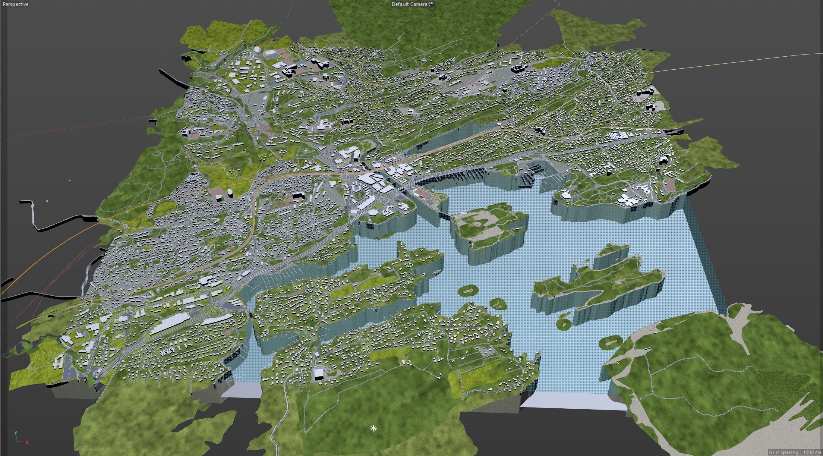 Baerum Sandvika Norway 10km Low-poly 3D model_12