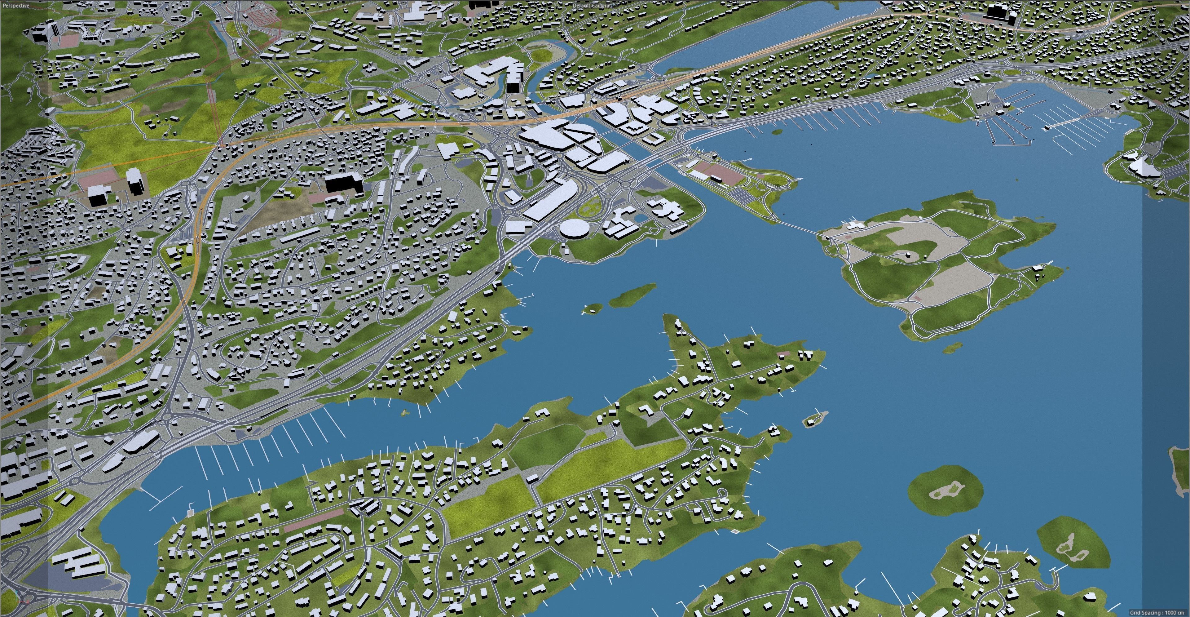 Baerum Sandvika Norway 10km Low-poly 3D model_16